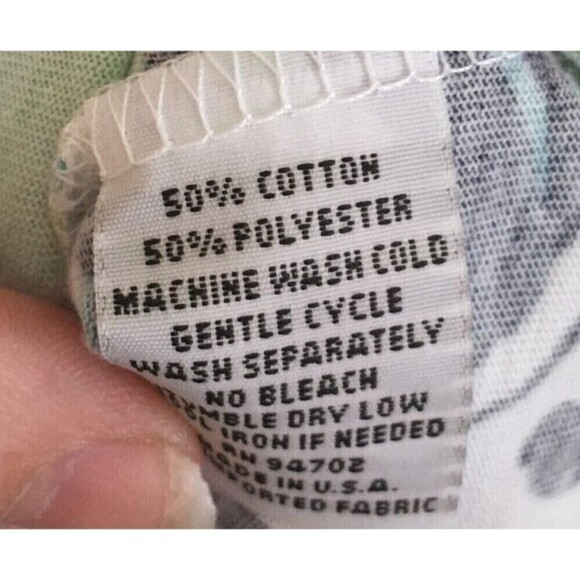 Hot Cotton Size XXL Top Green Short Sleeve Plant Geometric Print Lagenlook - Picture 5 of 5